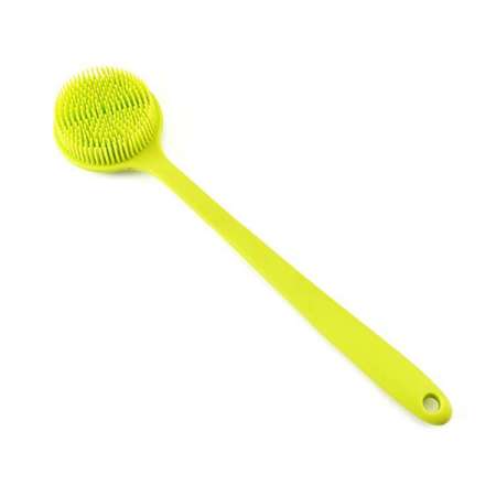 2018 new eco-friendly soft back bath brush BPA free scrubber shower body massage silicone bath brush with long handle